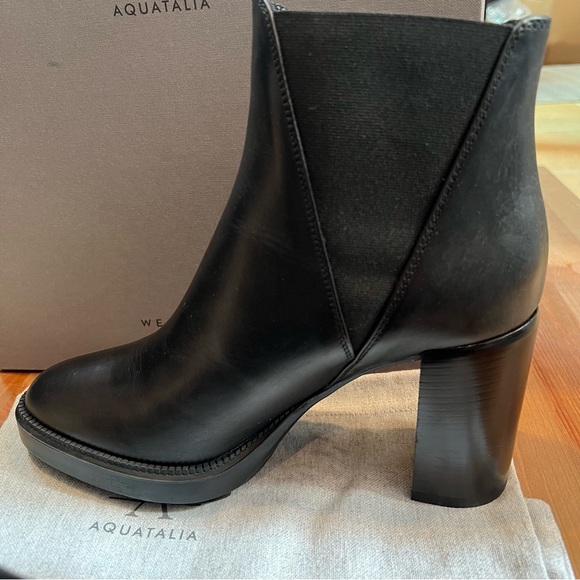 NWT AQUATALIA Ivana Waterproof Calf Leather Bootie - Picture 14 of 16